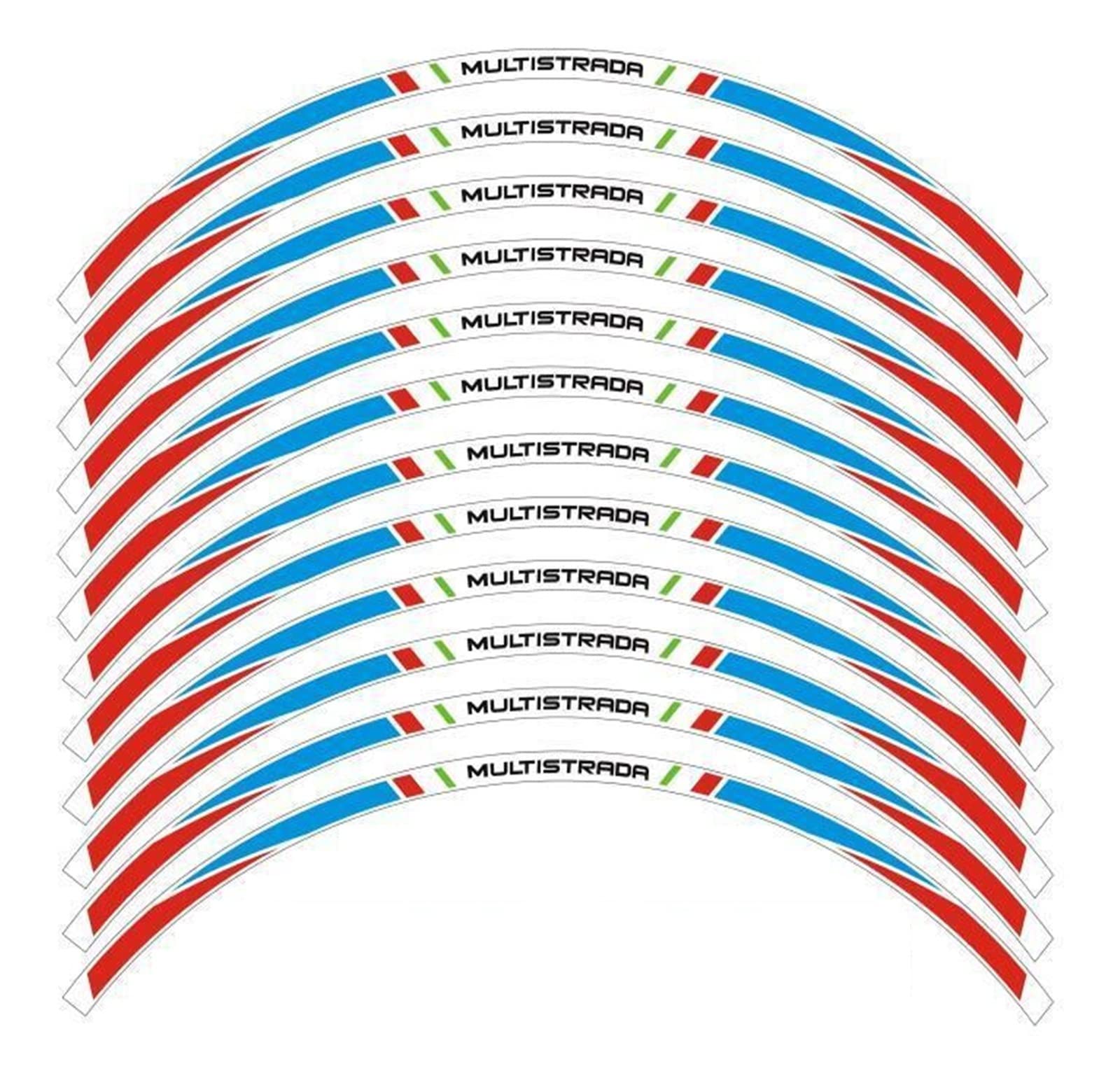 Motorrad-Radaufkleber Motorradzubehör 17 Zoll Felgenrandstreifen Aufkleber Für Multistrada 1260 1200/S 950 V2 V4(F) von RBHAI