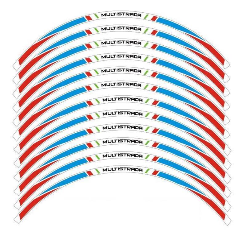 Motorrad-Radaufkleber Motorradzubehör 17 Zoll Felgenrandstreifen Aufkleber Für Multistrada 1260 1200/S 950 V2 V4(F) von RBHAI