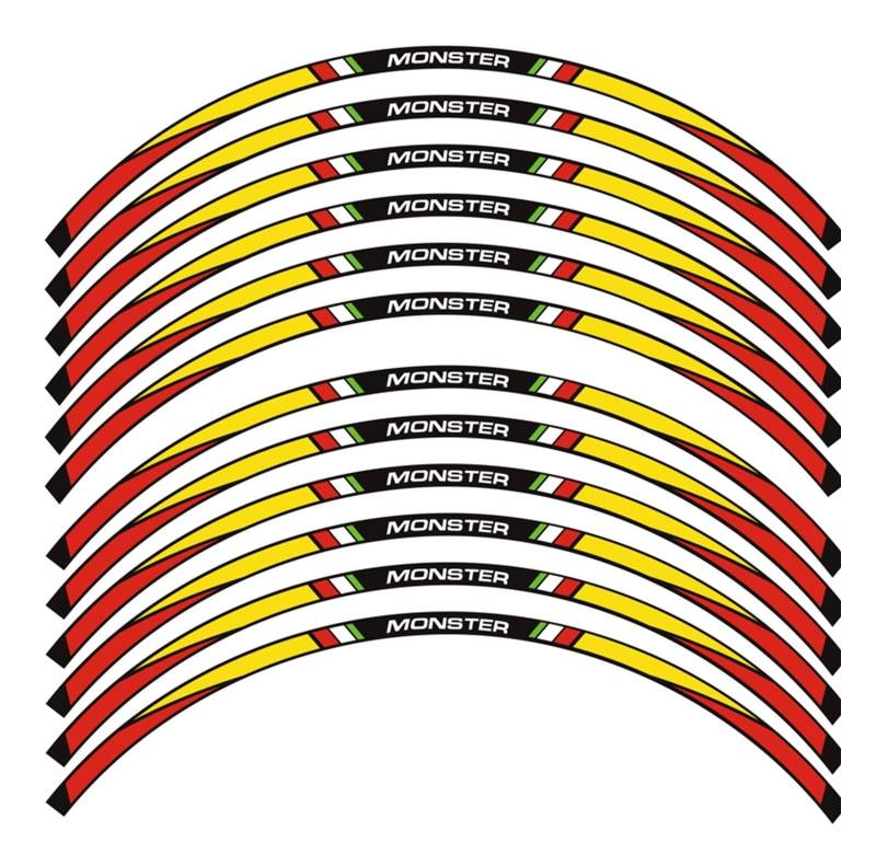 Motorrad-Radaufkleber Motorradzubehör Felge Streifen Aufkleber Für Monster 695 696 795 796 1100 1100S 797 821(I) von RBHAI