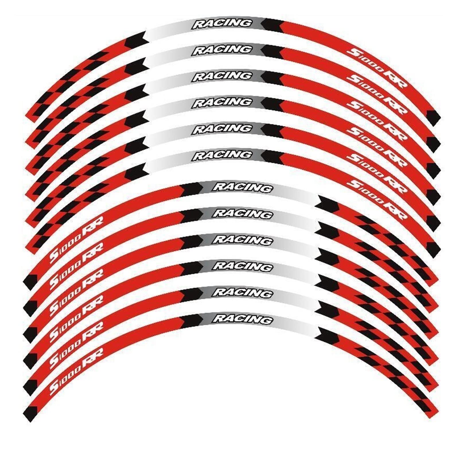 Motorrad-Radaufkleber Motorradzubehör Felgenstreifen Aufkleber Klebeband Aufkleber Reflektierend Für S1000RR 2009-2022(B) von RBHAI