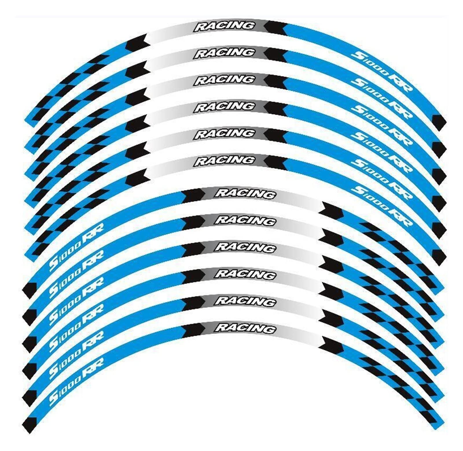 Motorrad-Radaufkleber Motorradzubehör Felgenstreifen Aufkleber Klebeband Aufkleber Reflektierend Für S1000RR 2009-2022(D) von RBHAI