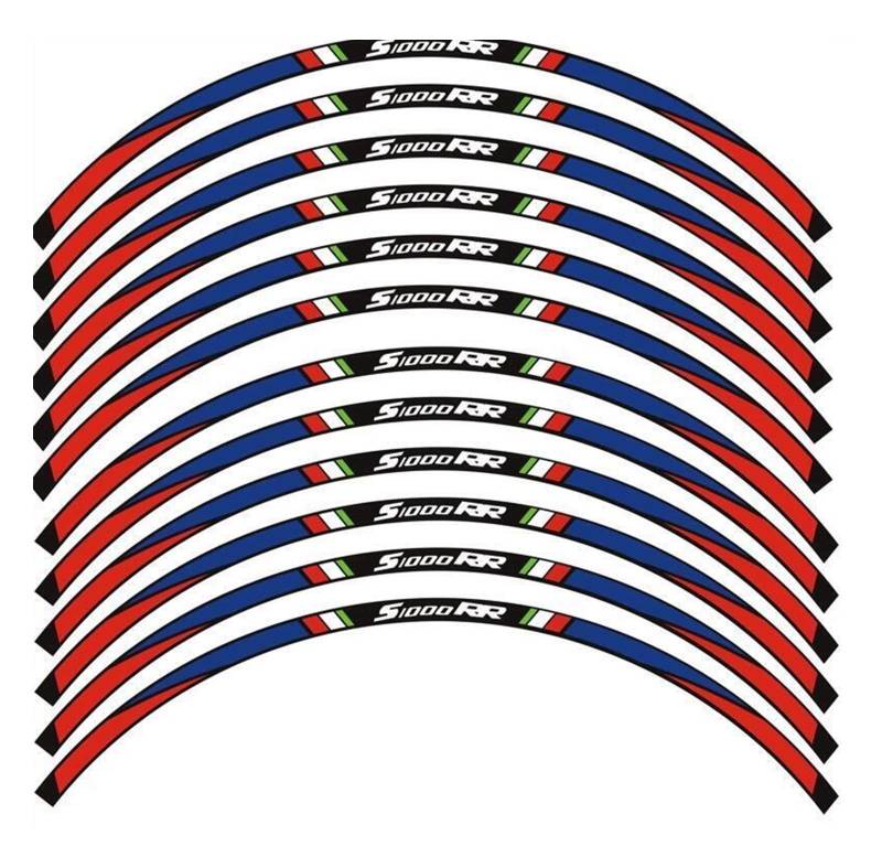 Motorrad-Radaufkleber Motorradzubehör Felgenstreifen Aufkleber Klebeband Aufkleber Reflektierend Für S1000RR 2009-2022(T) von RBHAI