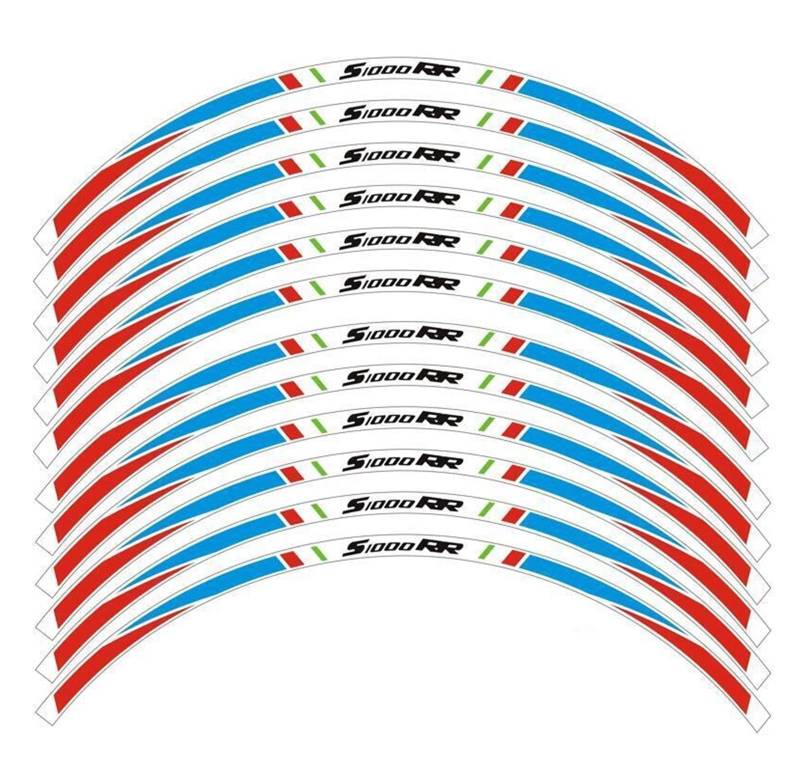 Motorrad-Radaufkleber Motorradzubehör Felgenstreifen Aufkleber Klebeband Aufkleber Reflektierend Für S1000RR 2009-2022(U) von RBHAI