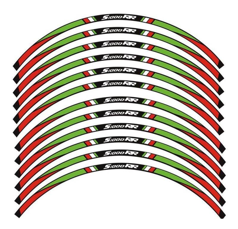 Motorrad-Radaufkleber Motorradzubehör Felgenstreifen Aufkleber Klebeband Aufkleber Reflektierend Für S1000RR 2009-2022(X) von RBHAI