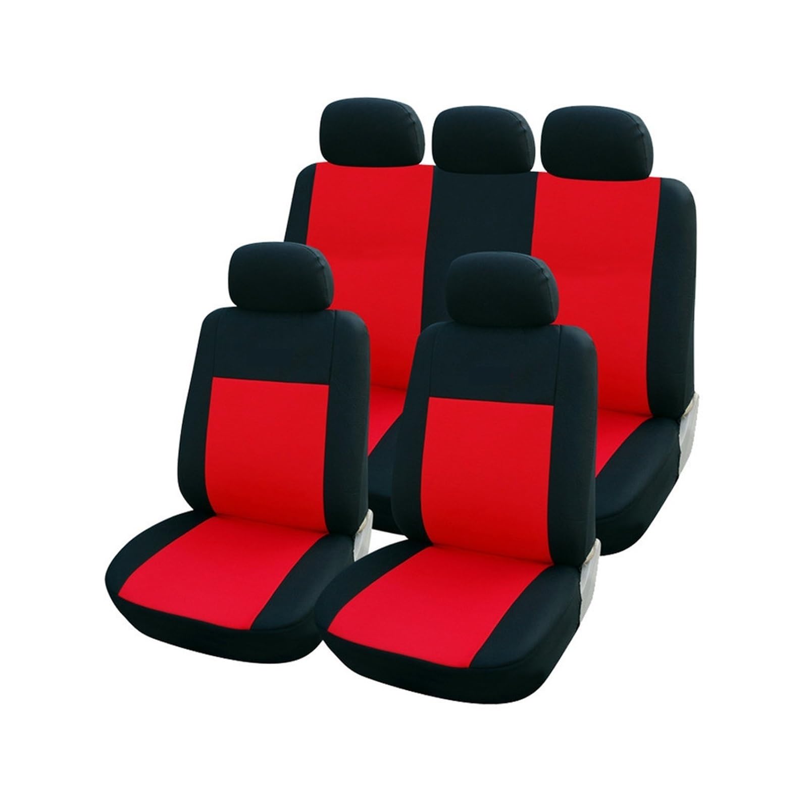RBHAI Sitzbezug Werkstatt Auto Einzigartiger Flachstoff-Autositzbezug Mit Abnehmbaren Kopfstützen Hinten Mit Drei Reißverschlüssen Für Lada-Autoinnenzubehör(Red Black,3 stücke) von RBHAI