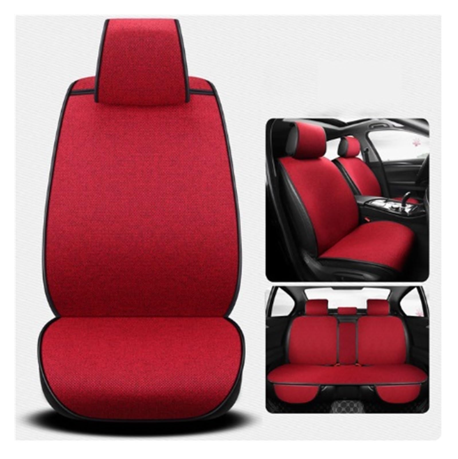 RBHAI Sitzbezug Werkstatt Auto Flachs-Autositzbezüge Für MAXUS G10 V80 T60 D90 G50 ZOTYE Z100 Z560 Z360 T700 T300 T500 T800 T600 Z500 T20 Auto(Rot) von RBHAI