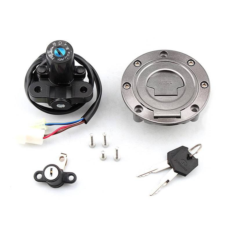 Zündschlüssel Schalter Motorrad Zündschloss Lock Fuel Gas Cap Key Set Für YZF R1 R6 FZ6R MT-03 FZ09 XJ6 FJR1300FJ13 FZ1 FZ6 FZ8 von RBHAI