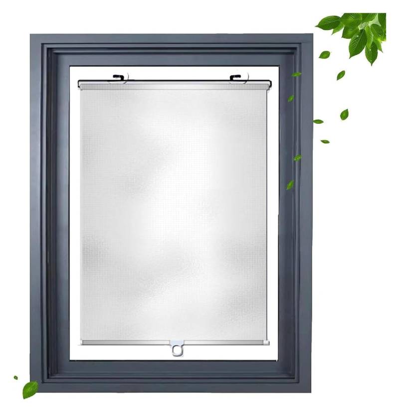 Multifunktionales Sonnenschutzrollo, Fensterrollo Verdunkelungsrollos ohne Bohren Silbernes Fenster-Sonnenrollo Verdunkelungs-Thermo-Verdunkelungsrollos for Zuhause und Auto(45W x 125H cm) von RBSN