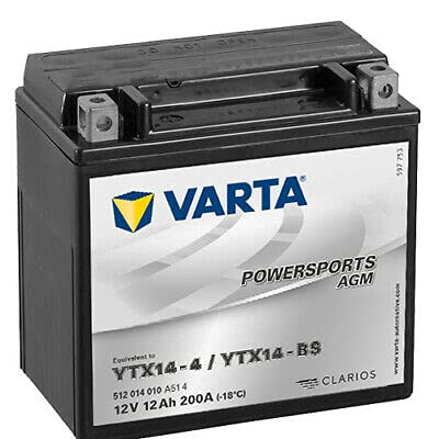 Versiegelte Blei-Säure-Batterie für Motorrad VARTA YTX14-BS, 12 V, 12 Ah, 200 A, AGM. von RC Parts