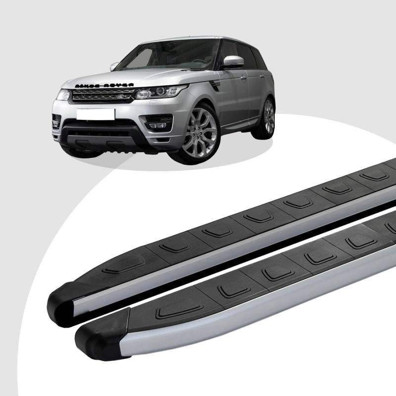 Auto Trittbretter Schweller Schrittstangenschutz Türschweller Schutz Einstiegsleisten Seitenstufen passend für Land Rover Range Rover Sport Baujahr 11/2014 DOLU Silber ABE ABE von RC Royal Class