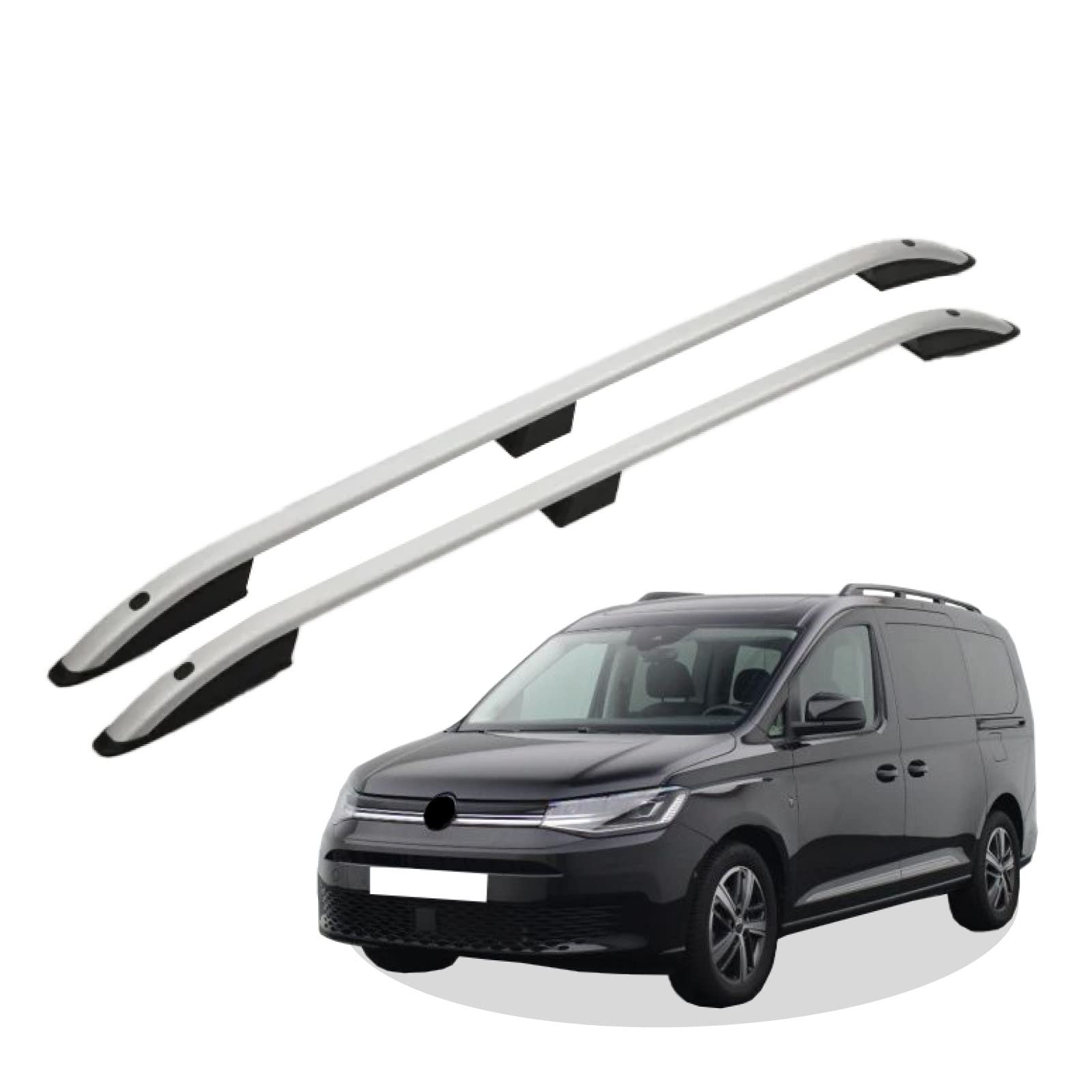 Dachreling Relingträger Dachträger Dachgepäckträger kompatibel mit VW Caddy 5 ab Baujahr 2020 Aluminium vom ABE geprüft und eine allgemeine Betriebserlaubnis (ABE) von RC Royal Class