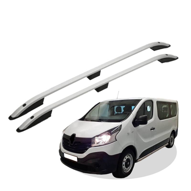 RC Royal Class Dachreling aus Aluminium eloxiert passend für Renault Trafic L2 lang (LWB) Baujahr ab 2015 passgenau in Silber mit Allgemeiner Betriebserlaubnis (ABE) von RC Royal Class