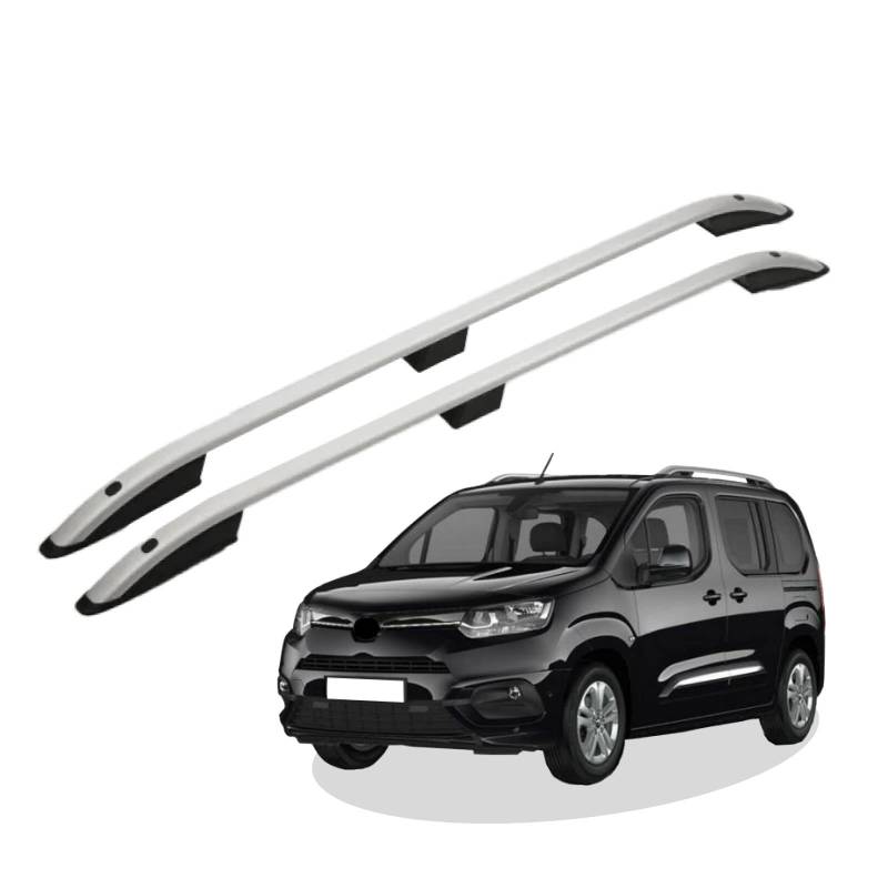 RC Royal Class Dachreling aus Aluminium eloxiert passend für Toyota Proace City L2 lang (LWB) Baujahr ab 2018 passgenau in Silber mit Allgemeiner Betriebserlaubnis (ABE) von RC Royal Class