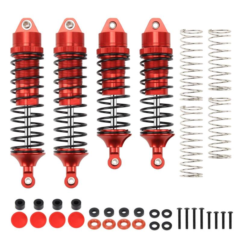 RACWD RC Stoßdämpfer für 1/10 ARRMA 3S VORTEKS 4X4 BLX Upgrades Teile #ARA4305V3, vorne hinten RC Stoßdämpfer 110 mm 90 mm, Aluminium-Hop Ups für #ARA330722, #ARA330723 (Rot) von RCAWD