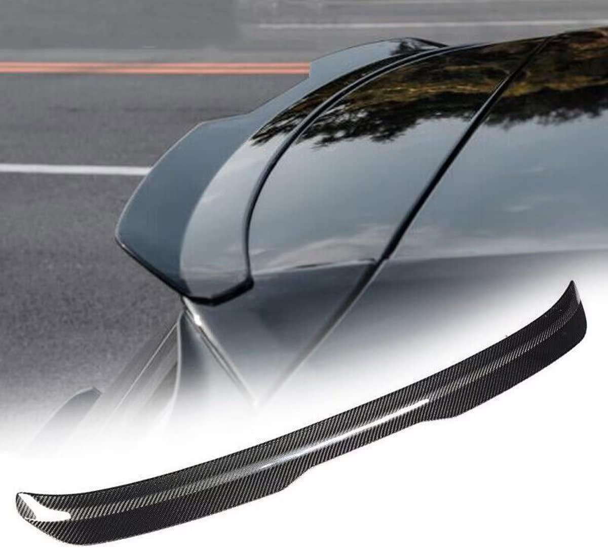 Heckspoiler für Alfa Romeo Stelvio (949) 2017 2018 2019 2020 2021 2022, Auto Dachspoiler Heck Kofferraum Spoiler Heckflügel Deflektor Flügel Styling Zubehör,A/Carbon Fiber Look von RCLON