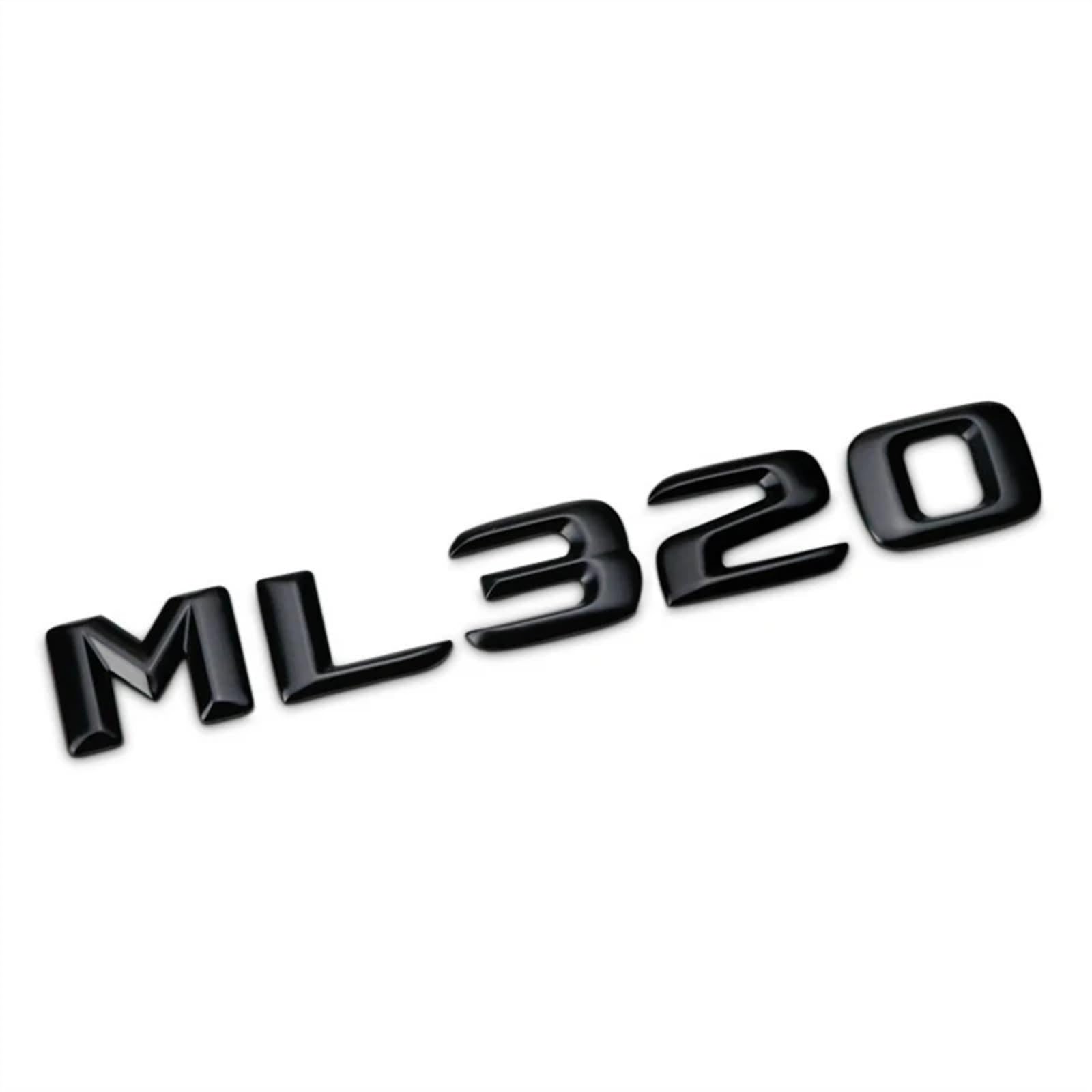 3D ABS Schwarz Auto Hinten Stamm Abzeichen Aufkleber Emblem ML 300 320 350 400 500 Logo Kompatibel for Mercedes ML300 ML350 W166 W163 W164 Zubehör(ML 320 Black) von RCTGPGJAC