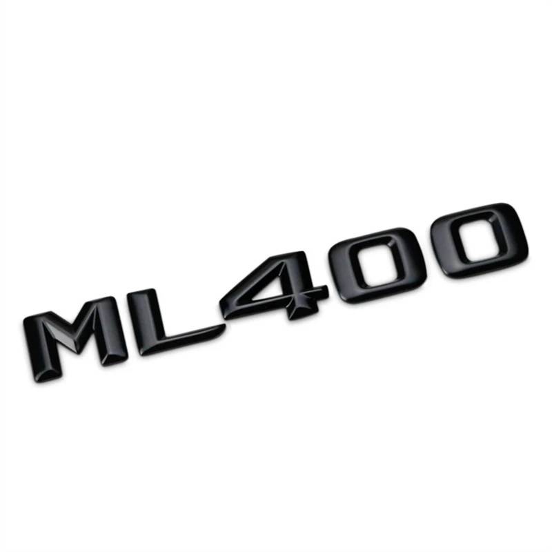 3D ABS Schwarz Auto Hinten Stamm Abzeichen Aufkleber Emblem ML 300 320 350 400 500 Logo Kompatibel for Mercedes ML300 ML350 W166 W163 W164 Zubehör(ML 400 Black) von RCTGPGJAC