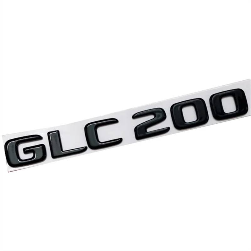 3D-ABS-schwarzes Auto-Rückenkoffer-Abzeichen-Buchstaben-Aufkleber-Logo GLC200 GLC260 GLC300-Emblem, kompatibel for Mercedes GLC 200 260 300 X253-Zubehör(GLC200) von RCTGPGJAC