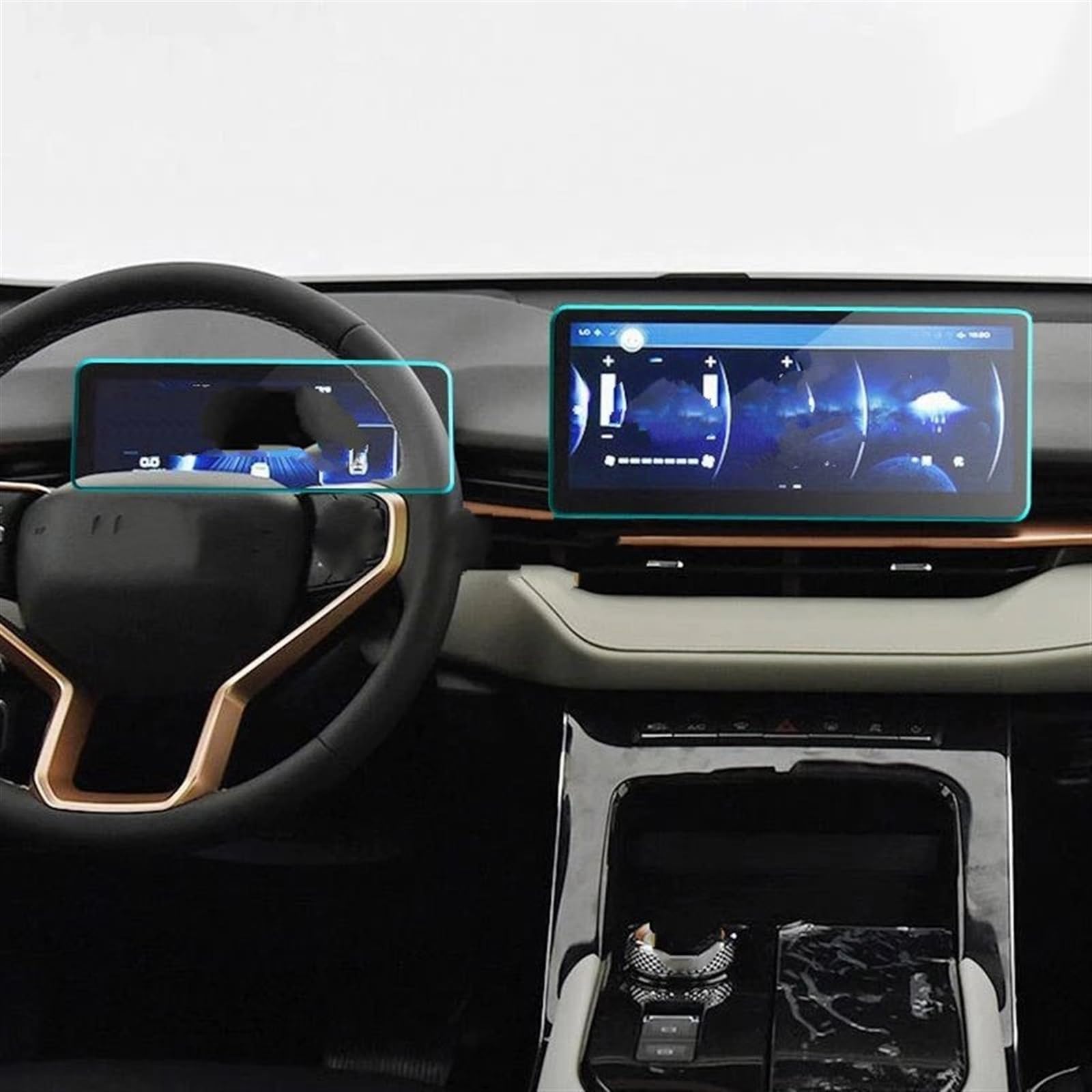 RDEQKIVZ Displayschutzfolie Auto Kompatibel Mit Haval Für H6 3rd 2021 Auto Innen Center Konsole Transparent Display-schutzfolie Gehärtetem Glas Display-schutzfolie(GPS and Instrument) von RDEQKIVZ