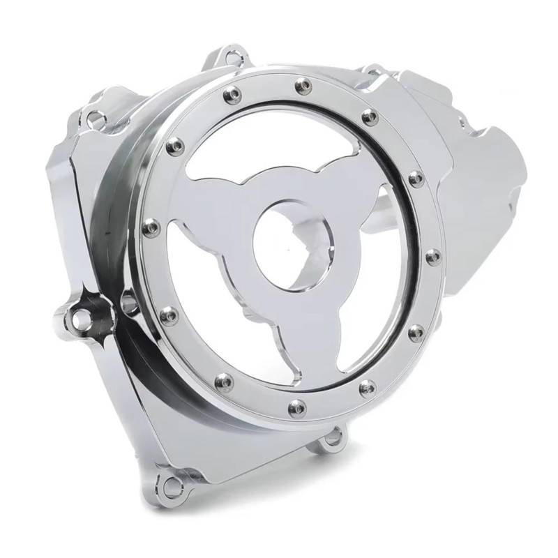 RDEQKIVZ Kurbelgehäusedeckel Kompatibel Mit Yamaha Für YZF-R3 2015–2021 Für Mt03 2020 Für Mt-03 2021 2022 Motorrad-Links-Stator-Magneto-Motorabdeckungsteil(Silver) von RDEQKIVZ