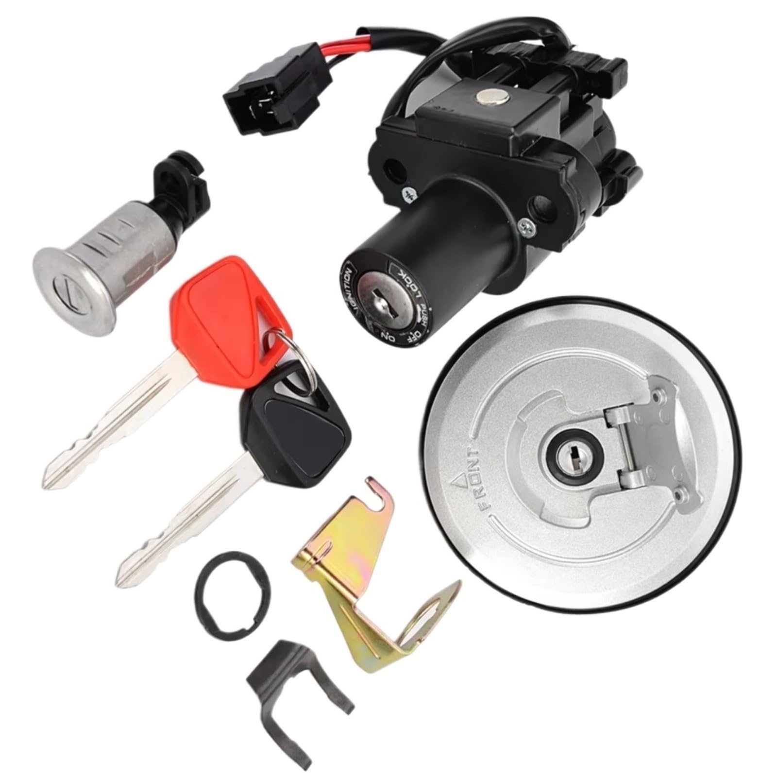 RDEQKIVZ Motorrad-Zündschloss Für Cbr250r Abs Repsol Edition 2016 Für Cbr250ra 2011 2012 2013 Motorrad Zündschloss Für Tankdeckel Sitz Lock Set von RDEQKIVZ