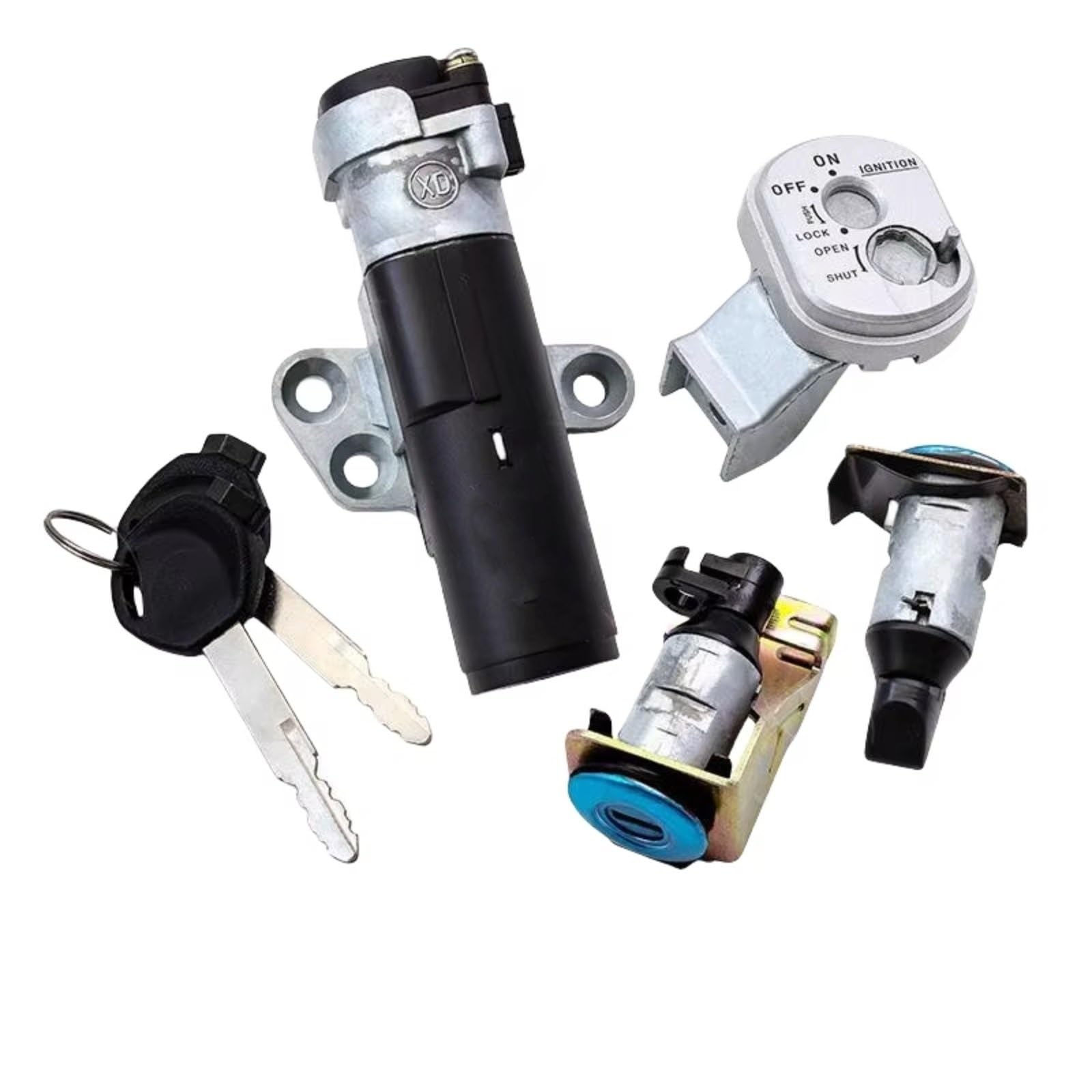 RDEQKIVZ Motorrad-Zündschloss Für WH125T-3A-5-5A-6 Motorrad Zündschloss Sperren Set WH125T-3A-5-5A-6 Starter Lock Tank Abdeckung Full Lock Motorrad Zubehör von RDEQKIVZ