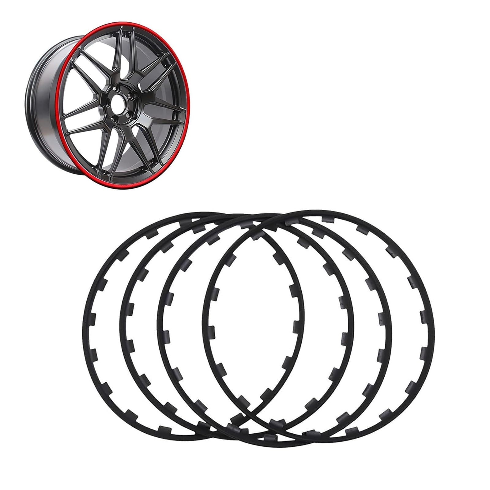 15–20 Zoll Radschutz, Felgenschutzring, Auto- Und Fahrzeugfelgen, Kfz-Felgenschutz, Vierteiliger Alu-Felgenschutz(Black,16in) von RDHMJSJAZ