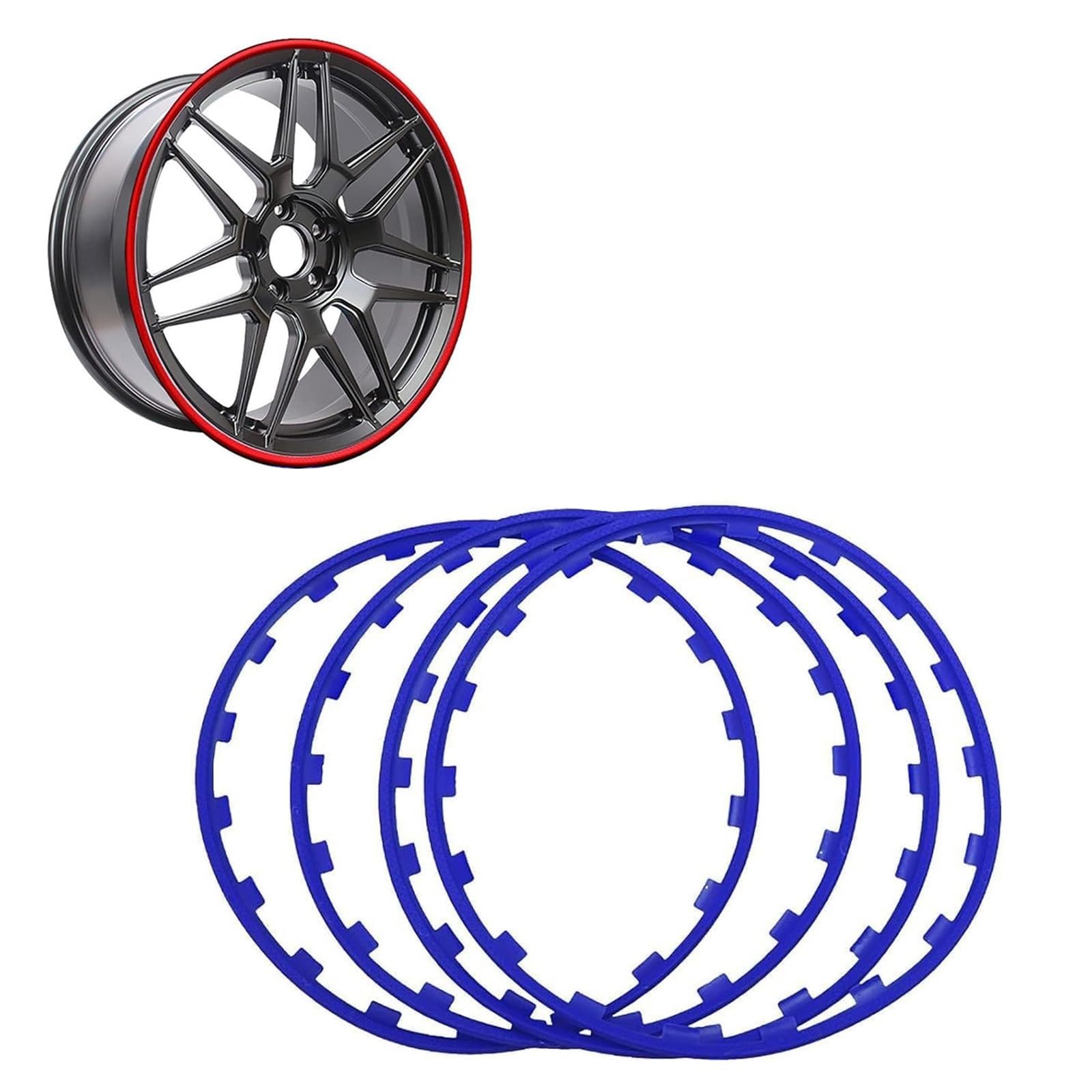 15–20 Zoll Radschutz, Felgenschutzring, Auto- Und Fahrzeugfelgen, Kfz-Felgenschutz, Vierteiliger Alu-Felgenschutz(Blue,17in) von RDHMJSJAZ