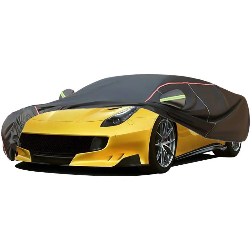 Autoabdeckung Passend For Ferrari F12 Berlinetta, Outdoor-Autoabdeckung, Wind- Und Regenschutz, Winter-Autoabdeckung, Autoabdeckung Mit Seitentür-Reißverschlüssen, Umfassende Pflege For Ihr Auto(Black von RDHMJSJAZ