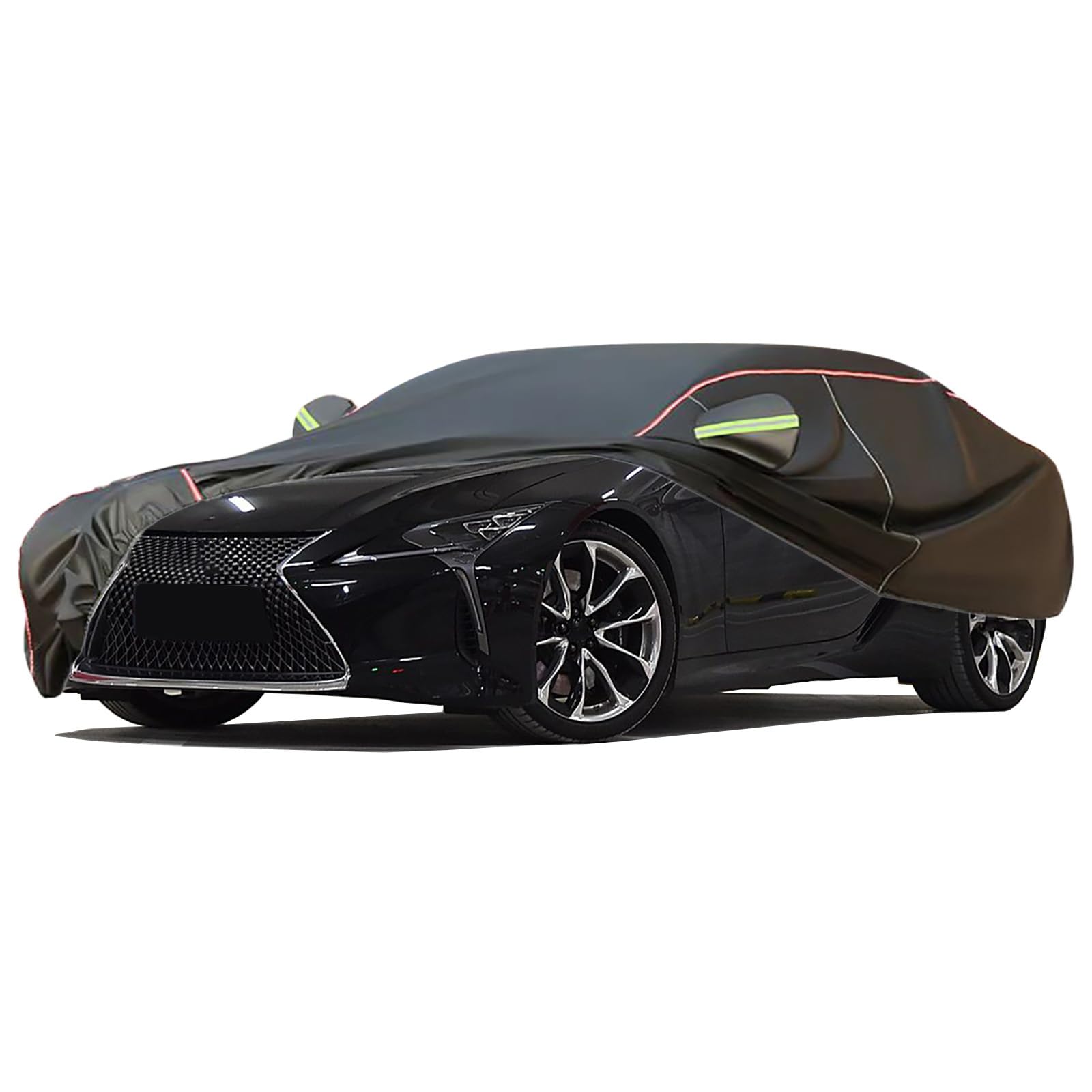 Autoabdeckung Passend For Lexus LC 500, Outdoor-Autoabdeckung, Wind- Und Regenschutz, Winter-Autoabdeckung, Autoabdeckung Mit Seitentür-Reißverschlüssen, Umfassende Pflege For Ihr Auto(Black,LC 500 To von RDHMJSJAZ