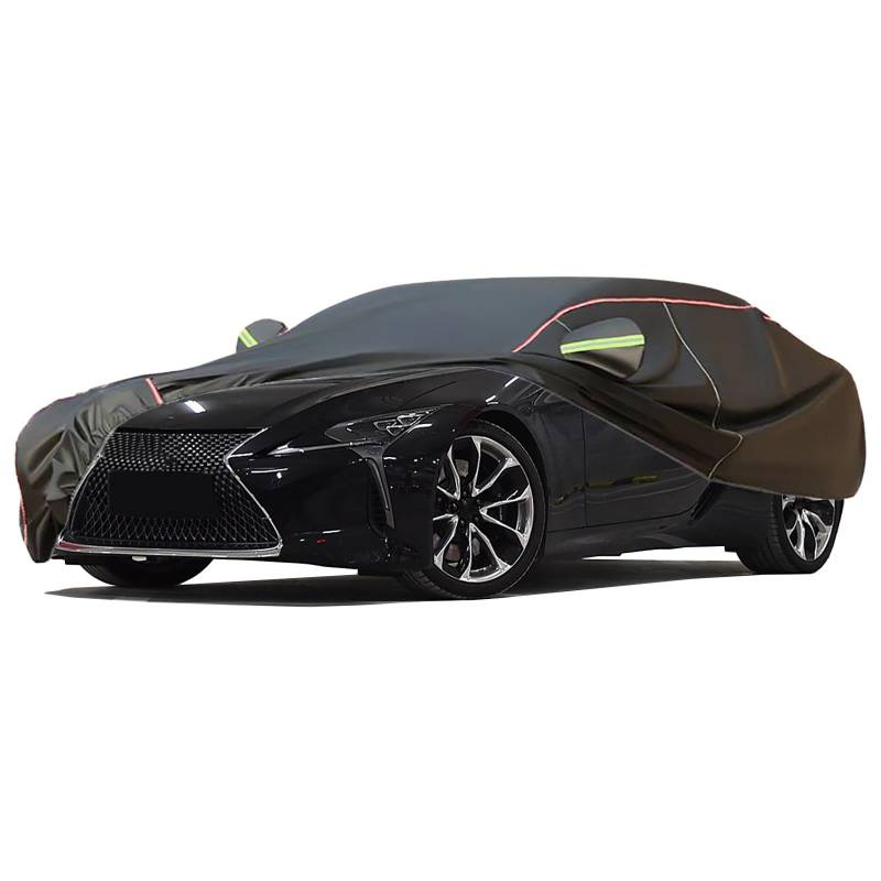 Autoabdeckung Passend For Lexus LC 500, Outdoor-Autoabdeckung, Wind- Und Regenschutz, Winter-Autoabdeckung, Autoabdeckung Mit Seitentür-Reißverschlüssen, Umfassende Pflege For Ihr Auto(Black,LC 500 Al von RDHMJSJAZ