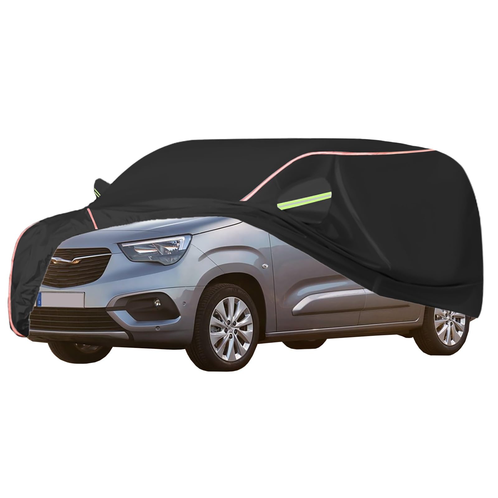 Autoabdeckung Passend For Vauxhall Combo-e Life, Outdoor-Autoabdeckung, Wind- Und Regenschutz, Winter-Autoabdeckung, Autoabdeckung Mit Seitentür-Reißverschlüssen, Umfassende Pflege For Ihr Auto(Black) von RDHMJSJAZ