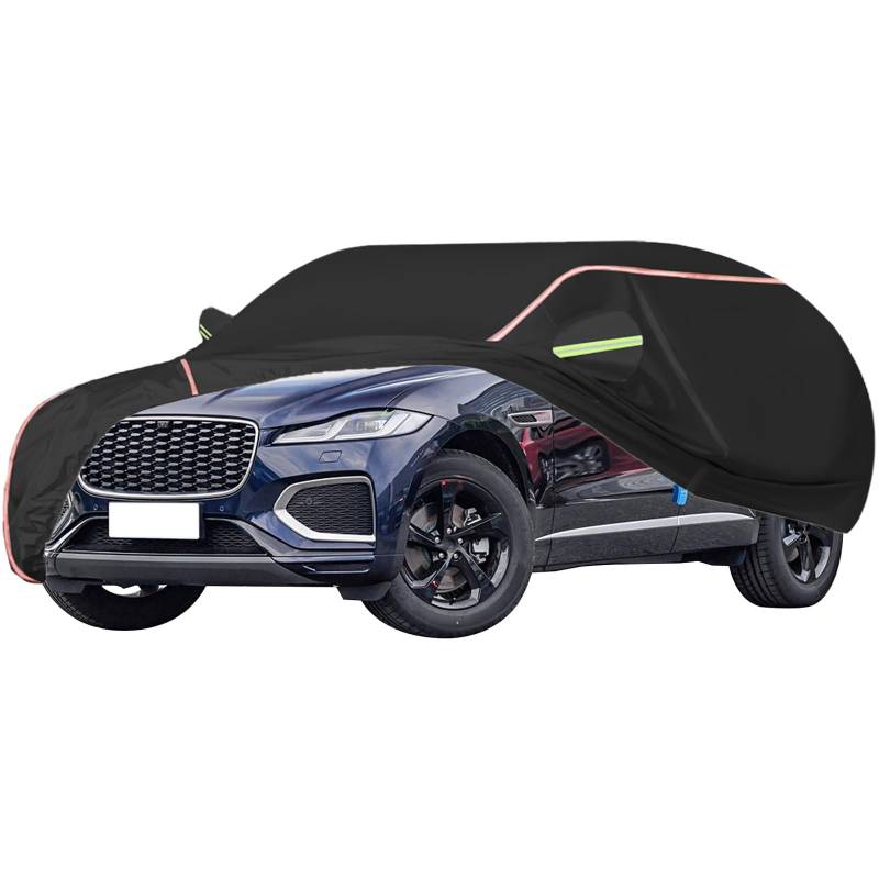 Autoabdeckung Passend for Jaguar F-PACE, Outdoor-Autoabdeckung, Wind- Und Regenschutz, Winter-Autoabdeckung, Autoabdeckung Mit Seitentür-Reißverschlüssen, Umfassende Pflege for Ihr Auto(Black) von RDHMJSJAZ