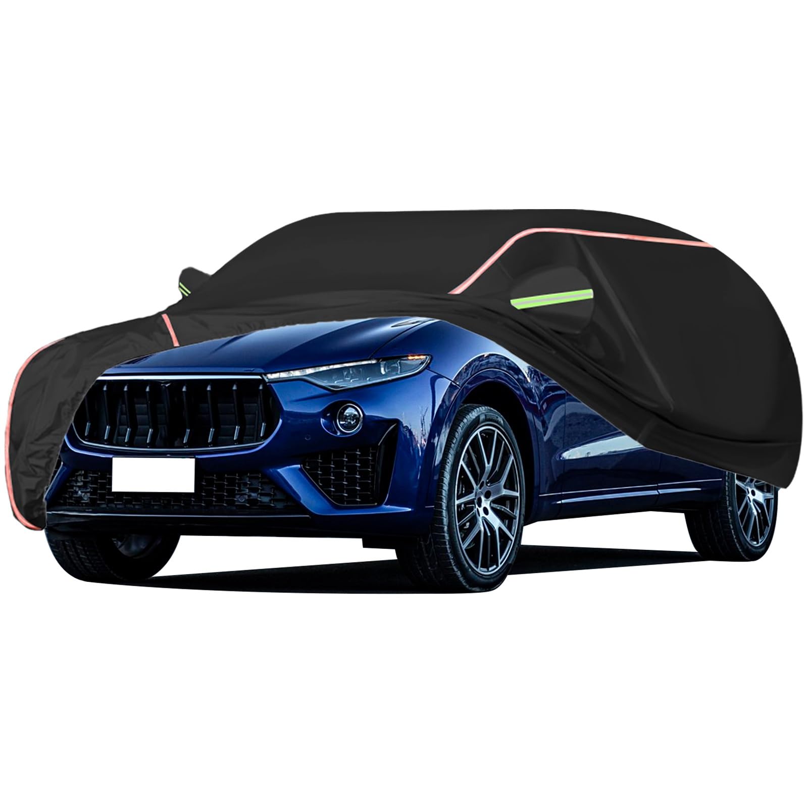 Autoabdeckung Passend for Maserati Levante, Outdoor-Autoabdeckung, Wind- Und Regenschutz, Winter-Autoabdeckung, Autoabdeckung Mit Seitentür-Reißverschlüssen, Umfassende Pflege for Ihr Auto(Black) von RDHMJSJAZ