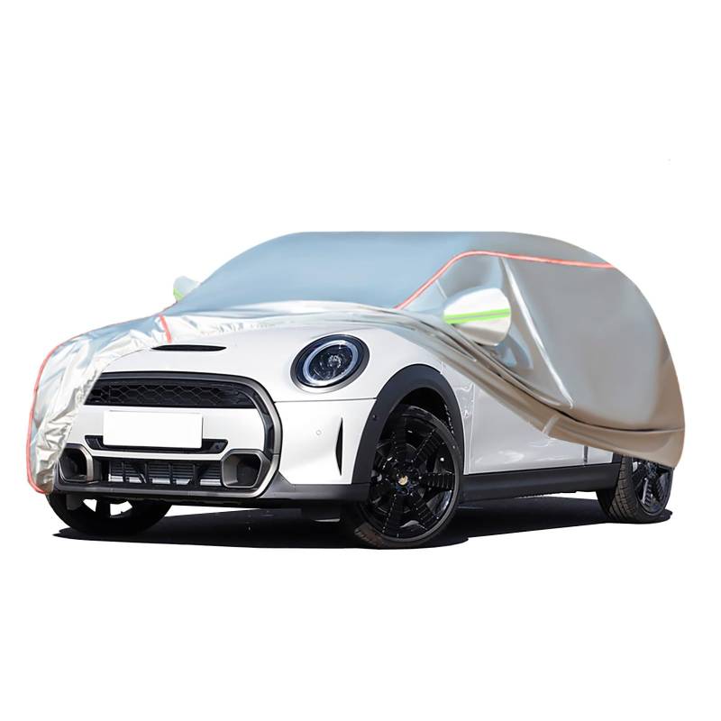 Autoabdeckung Passend for Mini Cooper 2 Door, Outdoor-Autoabdeckung, Wind- Und Regenschutz, Winter-Autoabdeckung, Autoabdeckung Mit Seitentür-Reißverschlüssen, Umfassende Pflege for Ihr Auto(White) von RDHMJSJAZ