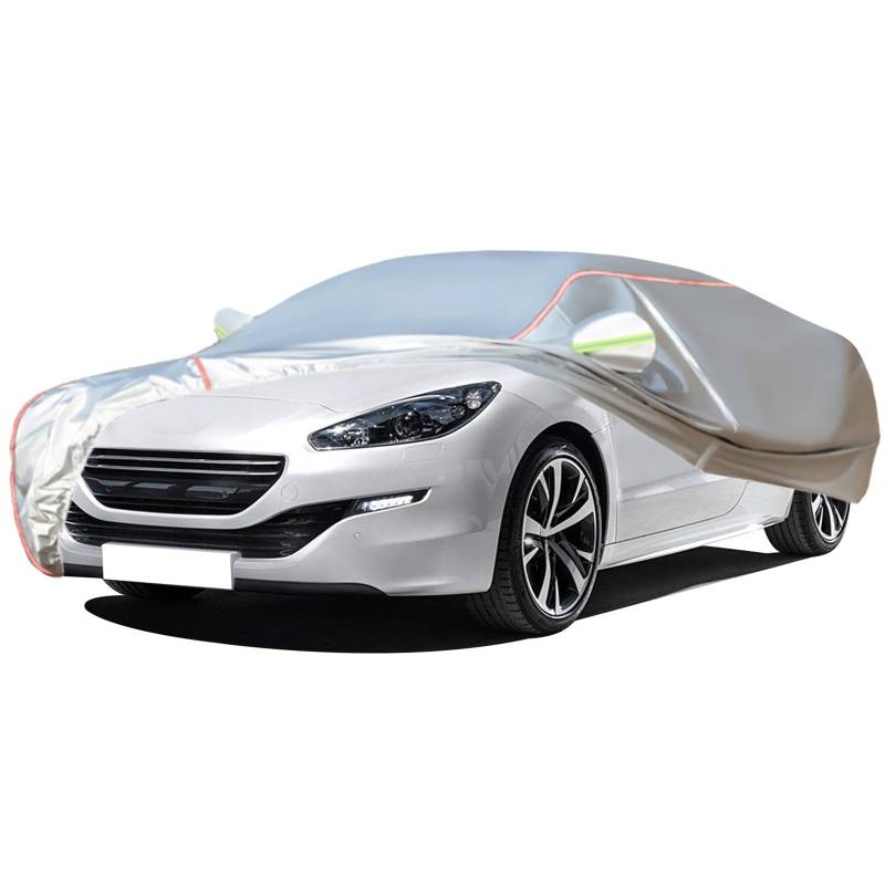 Autoabdeckung Passend for Peugeot RCZ, Outdoor-Autoabdeckung, Wind- Und Regenschutz, Winter-Autoabdeckung, Autoabdeckung Mit Seitentür-Reißverschlüssen, Umfassende Pflege for Ihr Auto(White) von RDHMJSJAZ