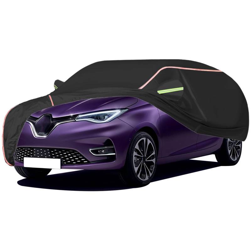 Autoabdeckung Passend for Renault Zoe, Outdoor-Autoabdeckung, Wind- Und Regenschutz, Winter-Autoabdeckung, Autoabdeckung Mit Seitentür-Reißverschlüssen, Umfassende Pflege for Ihr Auto(Black) von RDHMJSJAZ