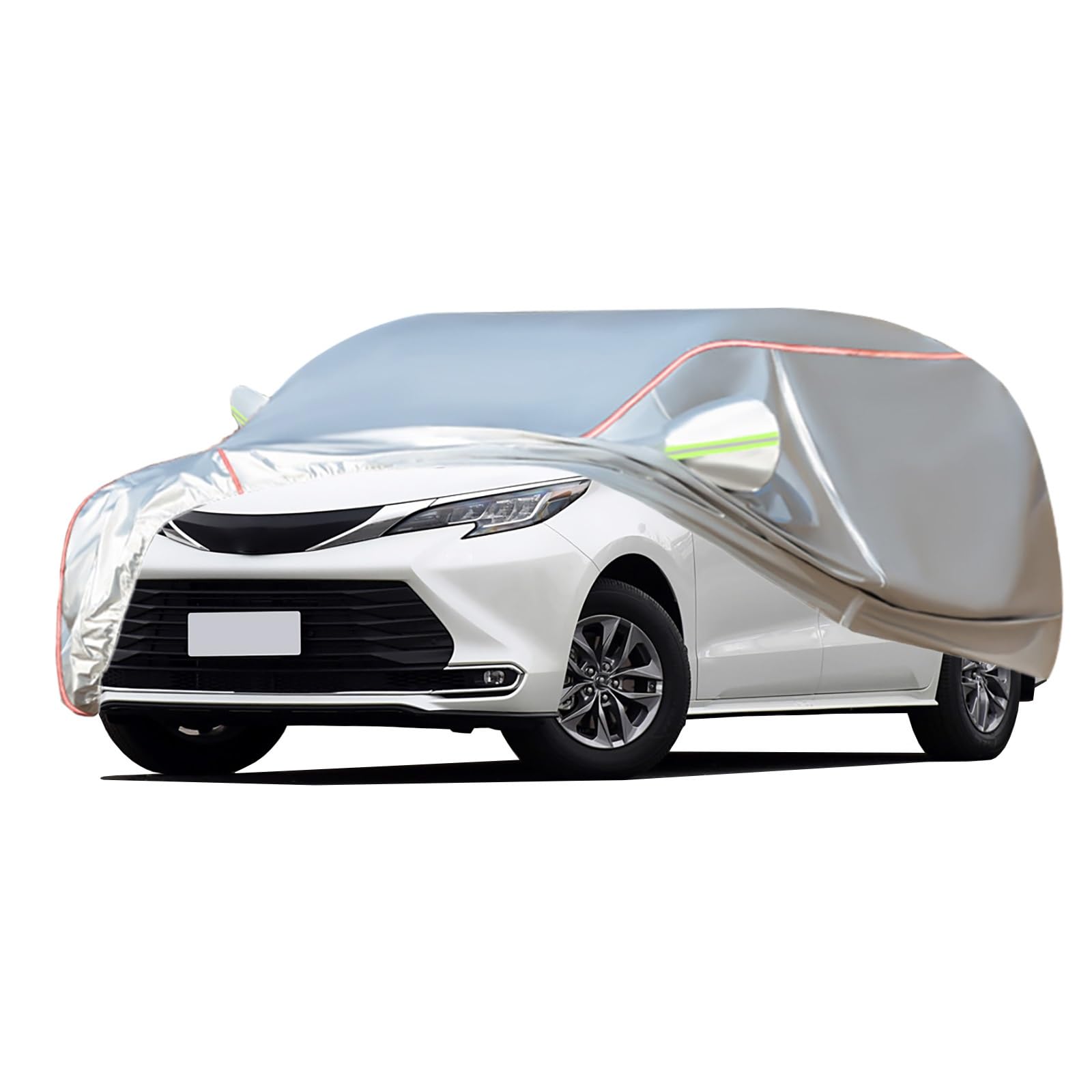 Autoabdeckung Passend for Toyota Sienna LE/XLE/XSE/Woodland Edition/Limited/Platinum, Outdoor-Autoabdeckung, Wind- Und Regenschutz, Winter-Autoabdeckung, Autoabdeckung Mit Seitentür-Reißverschlüssen, von RDHMJSJAZ