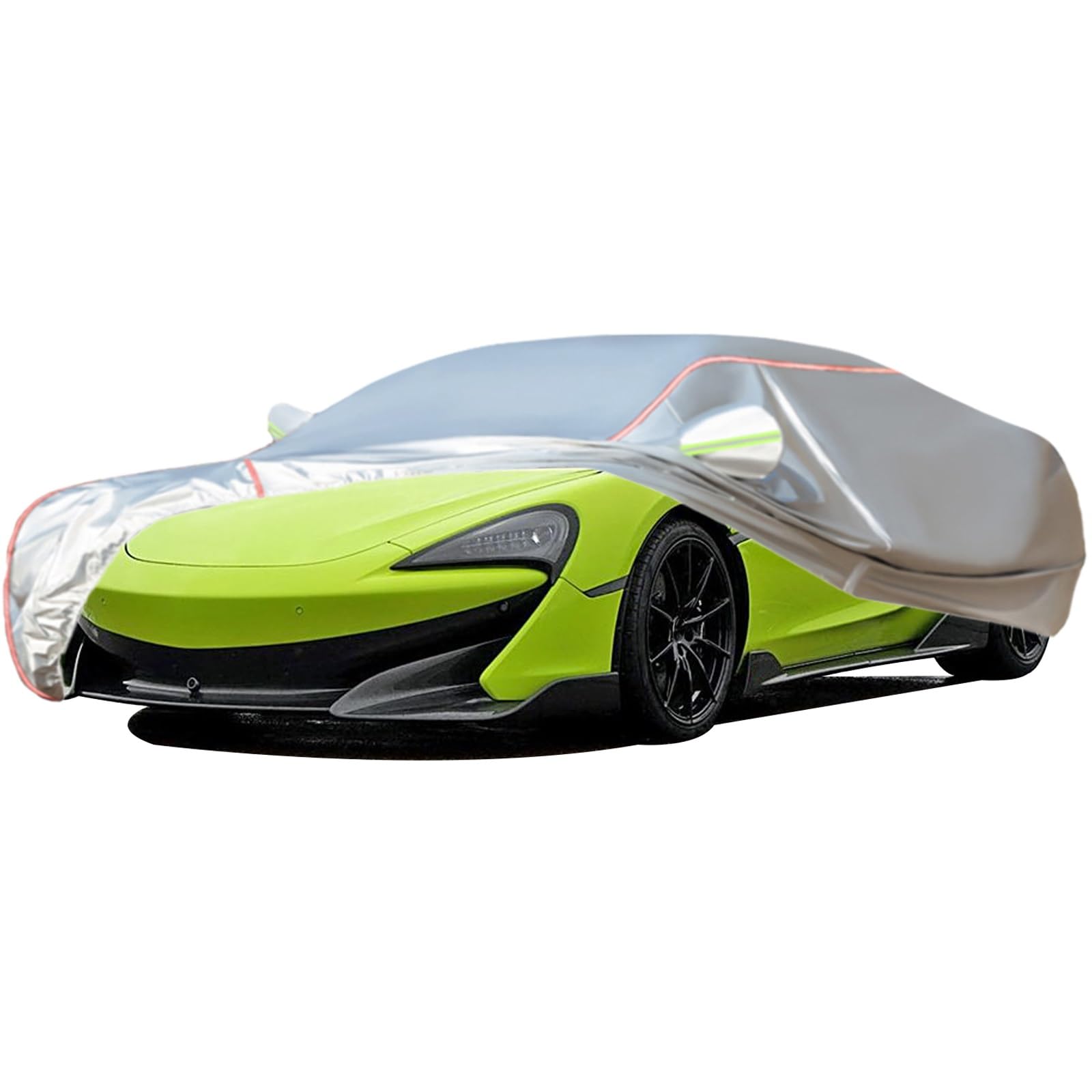 Autoabdeckung geeignet für McLaren 600LT, Outdoor-Autoabdeckung, Wind- und Regenschutz, Winter-Autoabdeckung, Autoabdeckung mit seitlichen Tür-Reißverschlüssen, umfassende Pflege für Ihr Auto (weiß) von RDHMJSJAZ