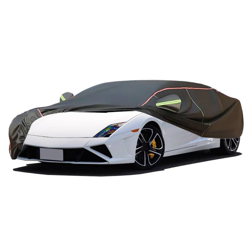 Autoabdeckung passend for Lamborghini Gallardo, Outdoor-Autoabdeckung, Wind- und Regenschutz, Winter-Autoabdeckung, Autoabdeckung mit Seitentür-Reißverschlüssen, umfassende Pflege for Ihr Auto(Black) von RDHMJSJAZ