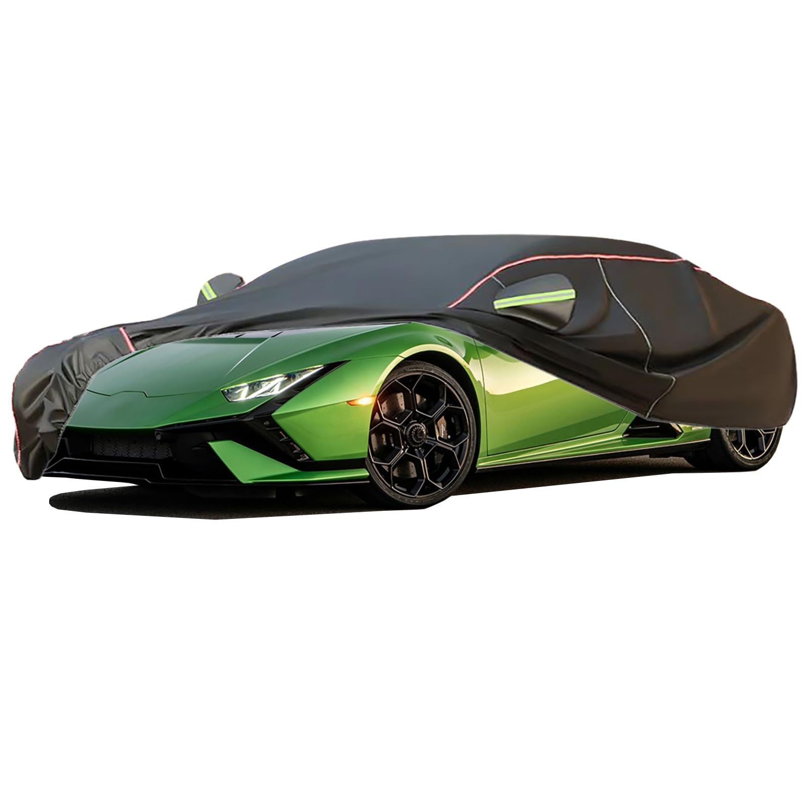 Autoabdeckung passend for Lamborghini Huracán, Outdoor-Autoabdeckung, Wind- und Regenschutz, Winter-Autoabdeckung, Autoabdeckung mit Seitentür-Reißverschlüssen, umfassende Pflege for Ihr Auto(Black) von RDHMJSJAZ