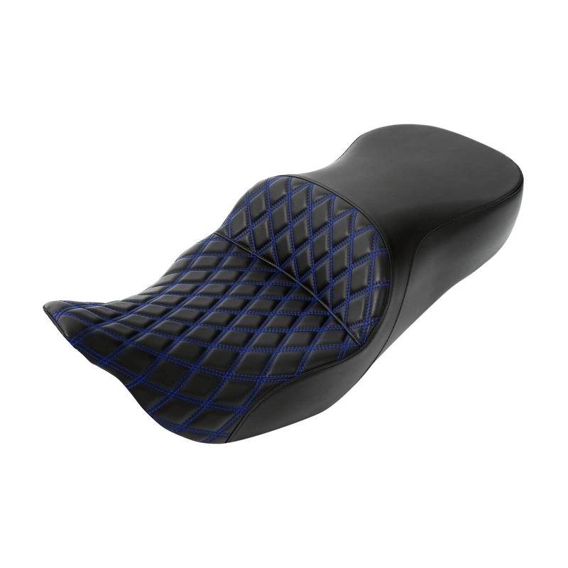 Motorcycle Seat Compatible With Harley Touring CVO Road King 2009-Up Passenger Rider(Blue) von RDUKALMEX