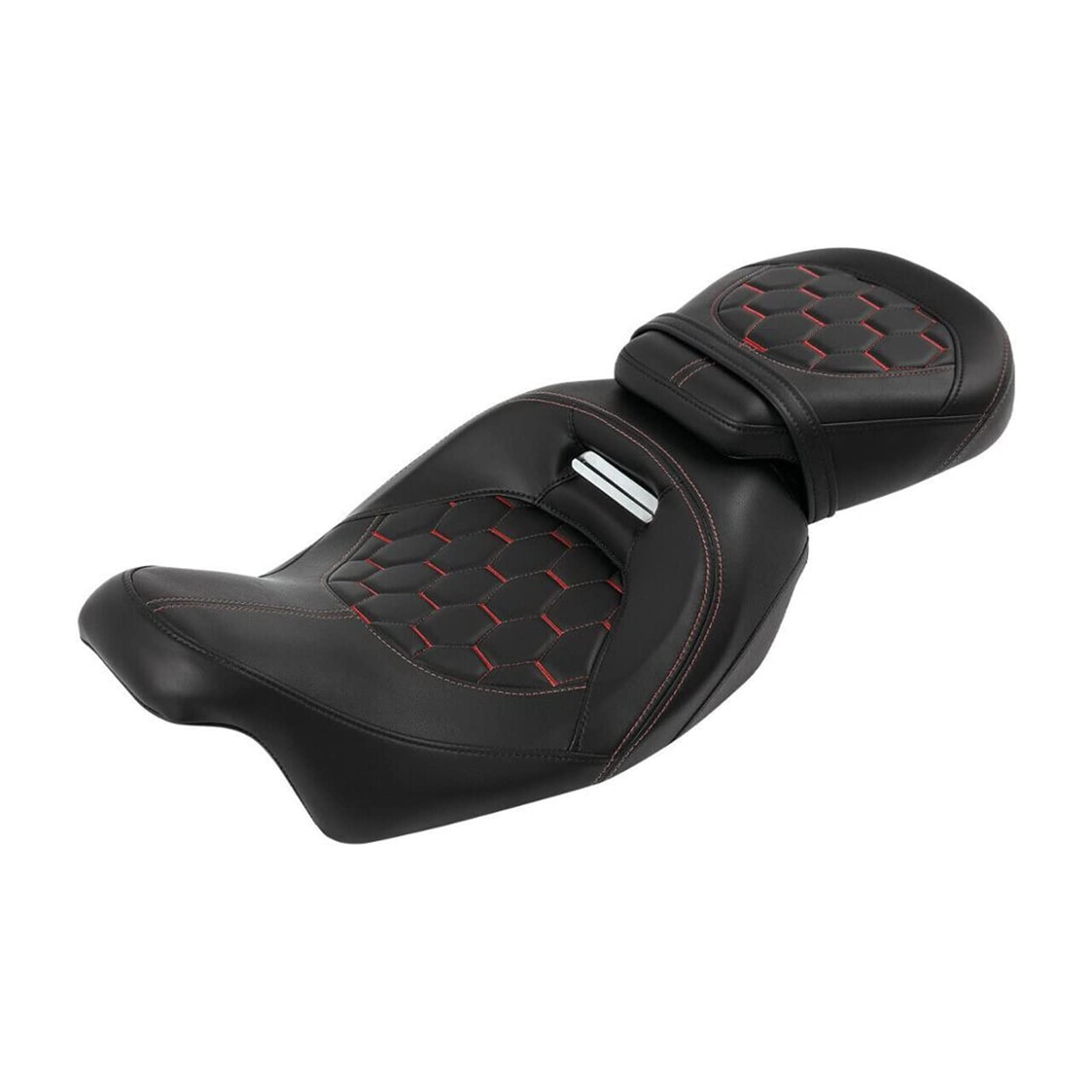 Motorcycle Two-Up Seat Compatible With Harley CVO 2009-2020 Driver Passenger(Red) von RDUKALMEX