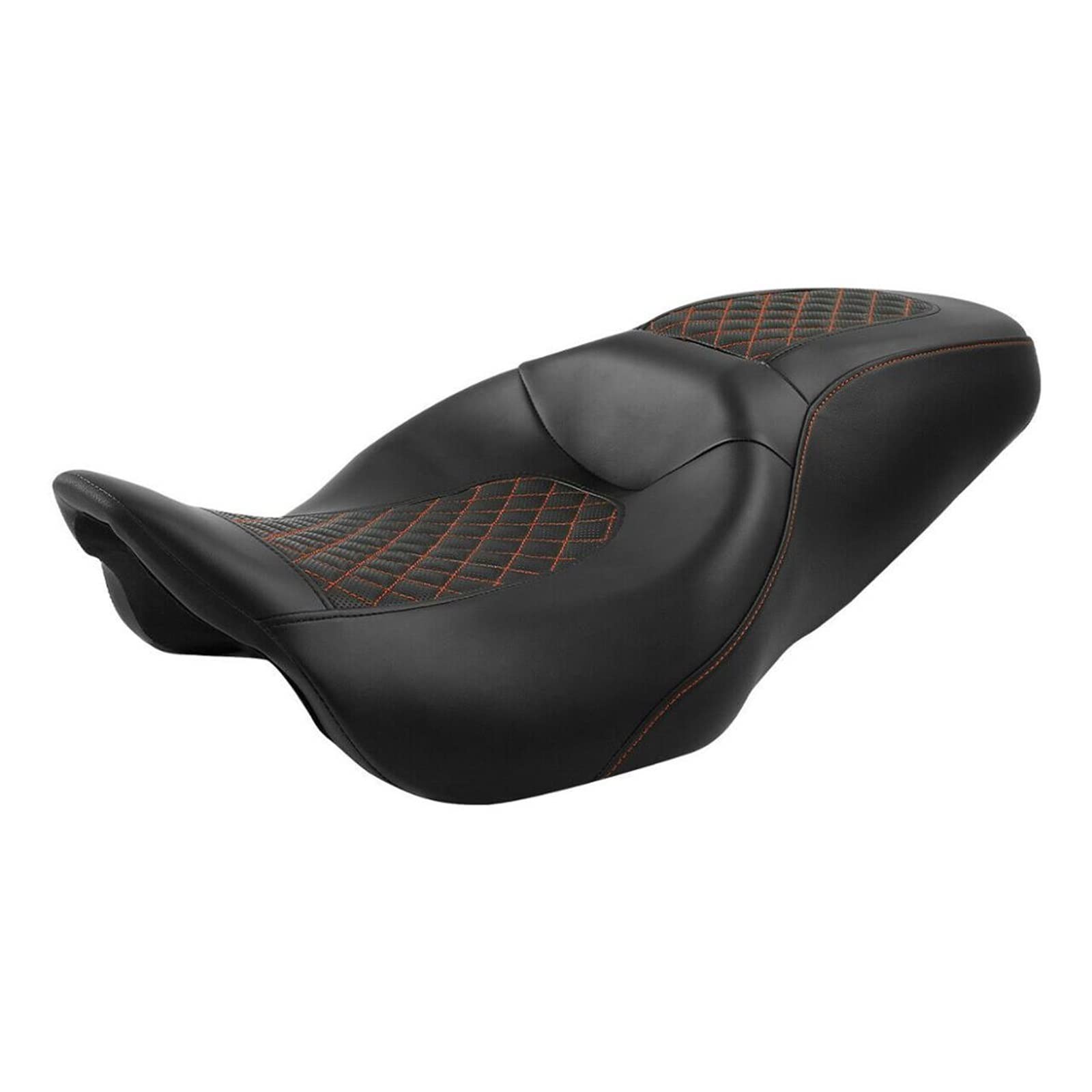 Motorcycle Two-Up Seat Compatible With Harley Touring S 2009-2020 2019 2014 Driver Passenger(A-Orange) von RDUKALMEX