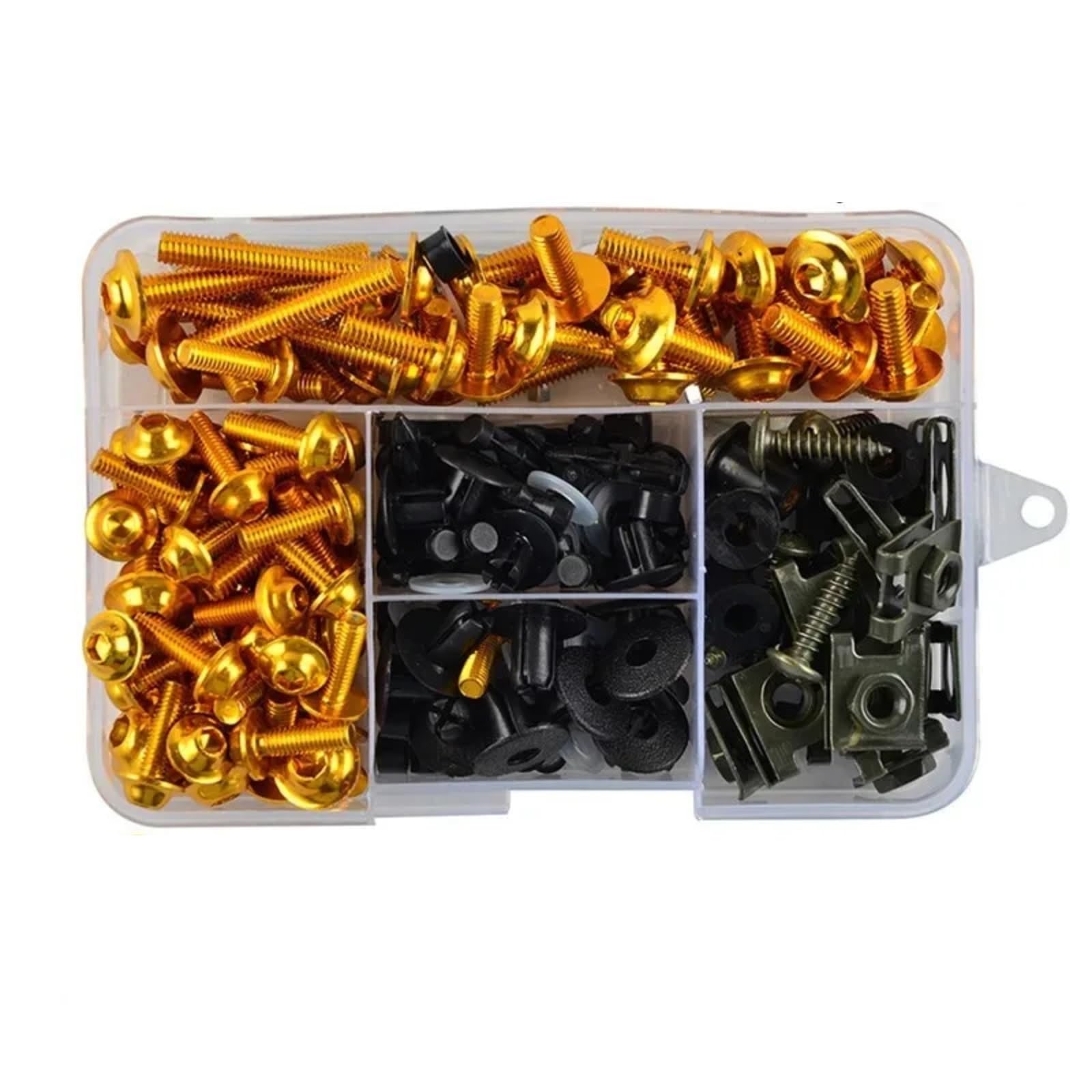 Motorrad Schrauben Set Für NC750 Für NC750S Für NC750X 195 Stücke Motorrad Verkleidung Windschutzscheibe M5 M6 Schrauben Schrauben Kit Mutter Clips Motorrad Batterie Terminal Schrauben(Yellow) von RDWSPLI