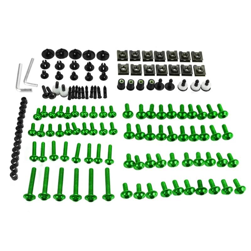 Motorrad Schrauben Set Kompatibel Mit Ducati Für Panigale 1199 1199S M6 M5 Verkleidungsschrauben-Set Karosserie-Befestigungselemente Schrauben Mutter Motorrad-Batterie-Anschlussschrauben(Green) von RDWSPLI