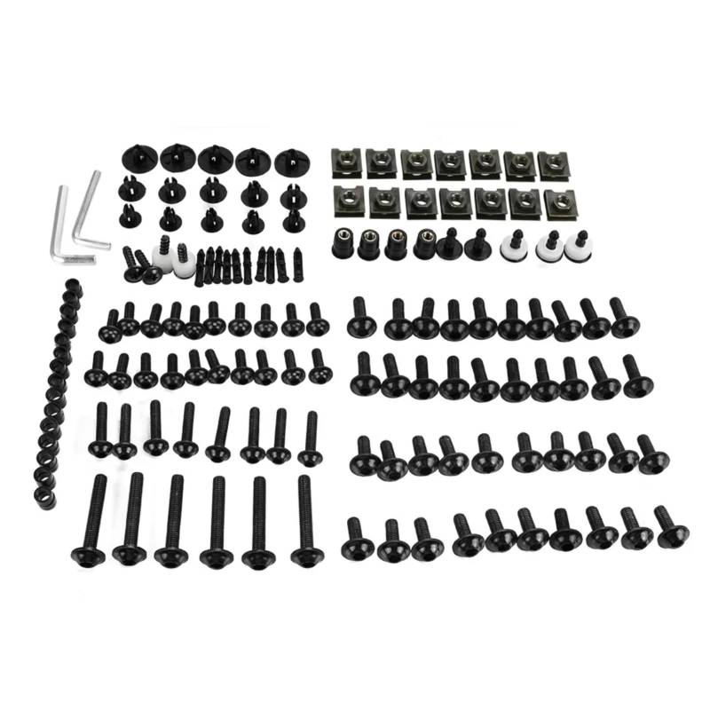 Motorrad Schrauben Set Kompatibel Mit Yamaha Für Tenere 1200 700 Für TMAX500 M6 M5 Verkleidungsschrauben-Set Karosserie-Befestigungselemente Schrauben Mutter Batterie-Anschlussschrauben(Black) von RDWSPLI