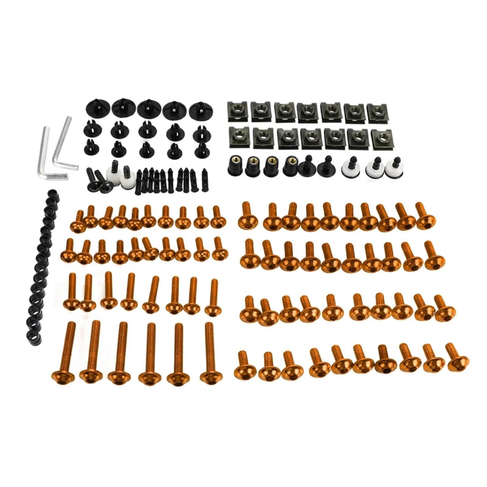 Motorrad Schrauben Set Kompatibel Mit Yamaha Für Tenere 1200 700 Für TMAX500 M6 M5 Verkleidungsschrauben-Set Karosserie-Befestigungselemente Schrauben Mutter Batterie-Anschlussschrauben(Orange) von RDWSPLI