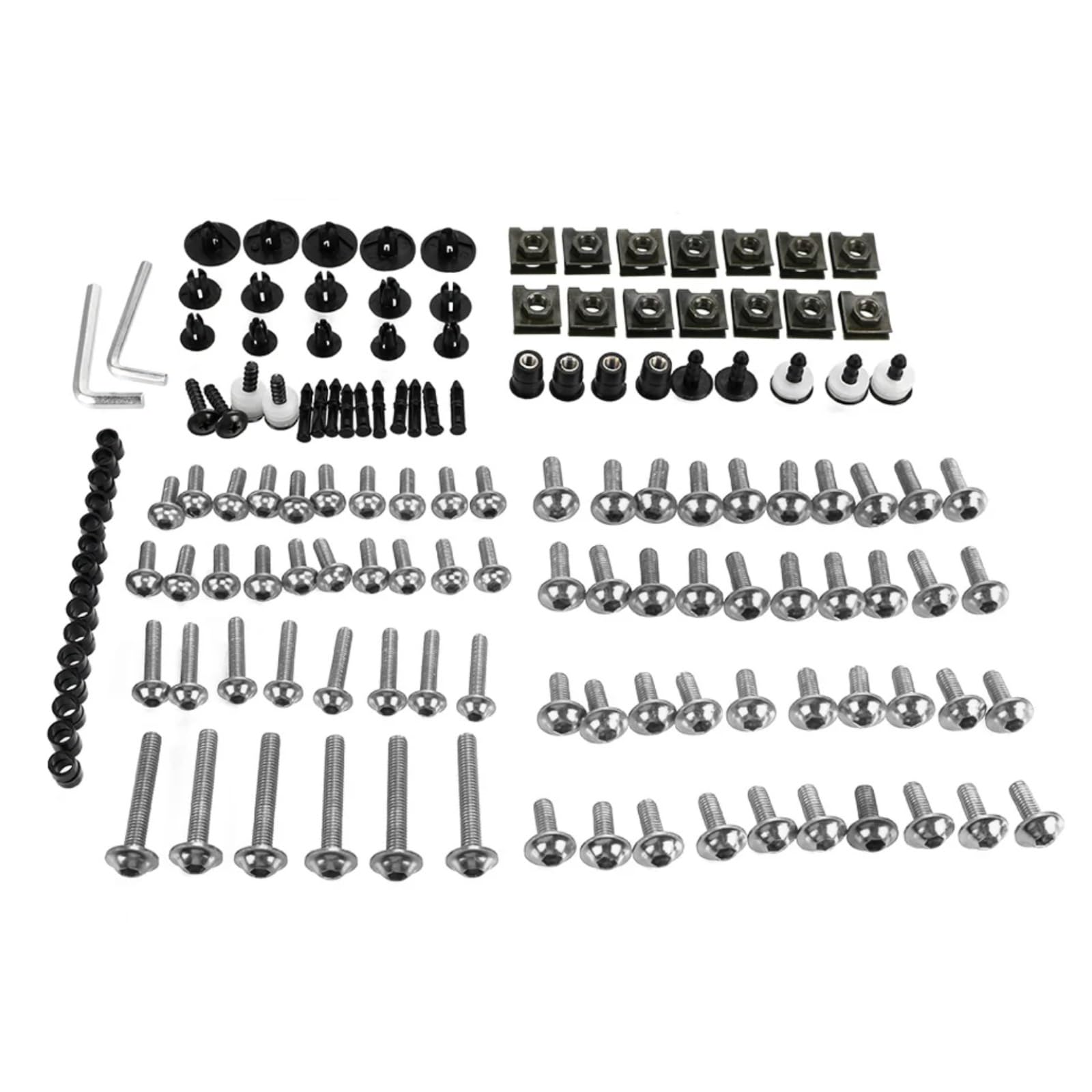 Motorrad Schrauben Set Kompatibel Mit Yamaha Für Tenere 1200 700 Für TMAX500 M6 M5 Verkleidungsschrauben-Set Karosserie-Befestigungselemente Schrauben Mutter Batterie-Anschlussschrauben(Silver) von RDWSPLI