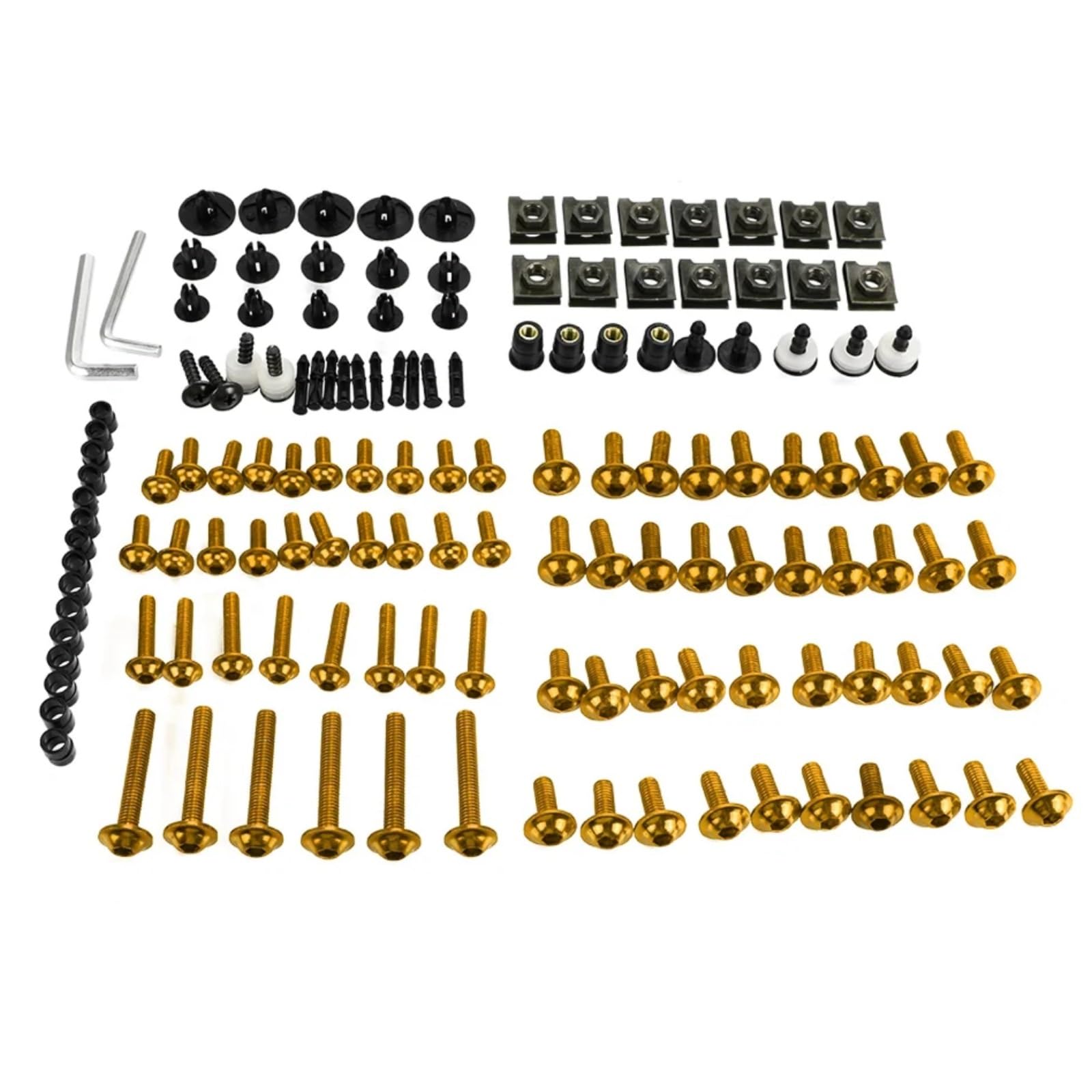 Motorrad Schrauben Set Kompatibel Mit Yamaha Für Tenere 1200 700 Für TMAX500 M6 M5 Verkleidungsschrauben-Set Karosserie-Befestigungselemente Schrauben Mutter Batterie-Anschlussschrauben(Yellow) von RDWSPLI